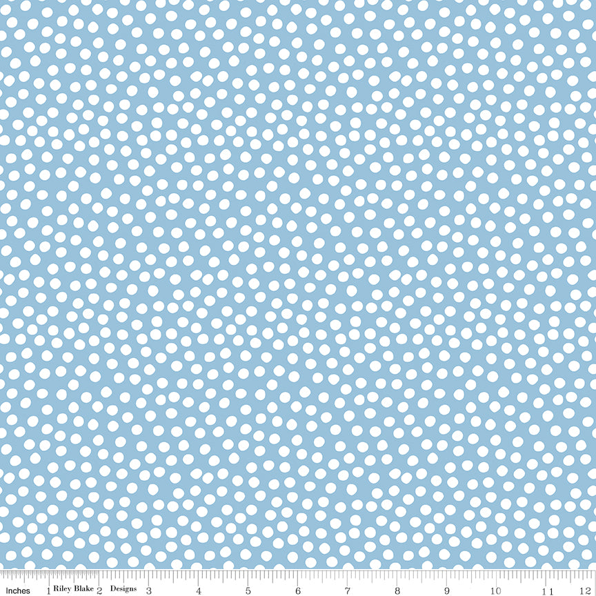 Dear Sweethearts Scramble Dots Blue, sold in 1/2 yard increments, cut continuous, C18096-BLUE