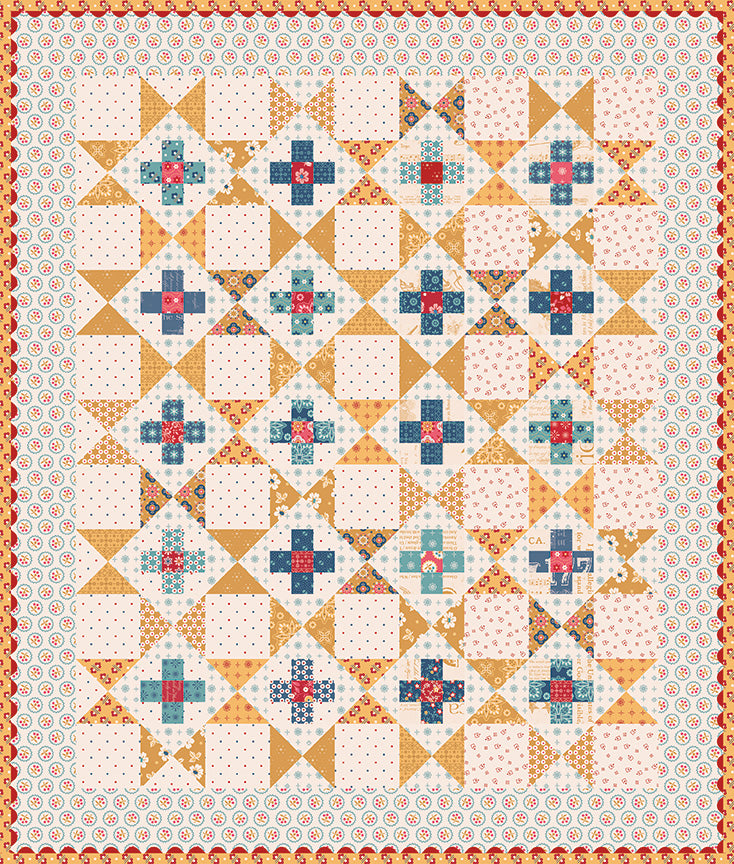 Americana Oh Beautiful Flag Runner & Amber Waves Mini Quilt Kit, KT-16081