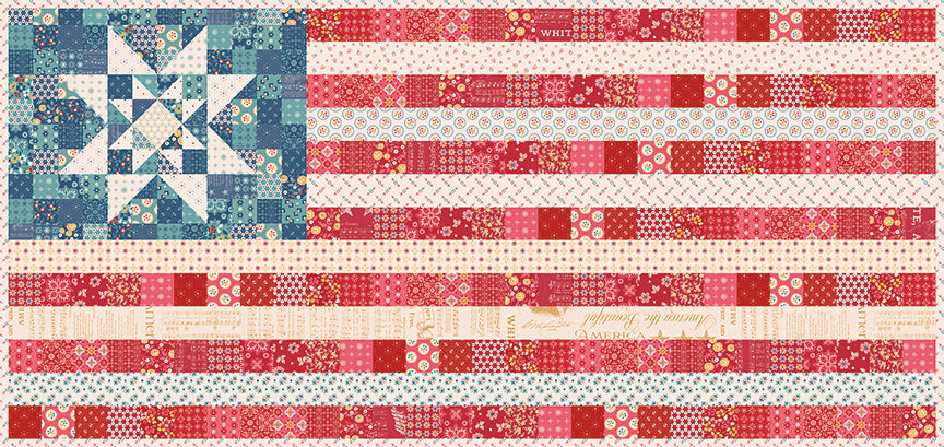 Americana Oh Beautiful Flag Runner & Amber Waves Mini Quilt Kit, KT-16081