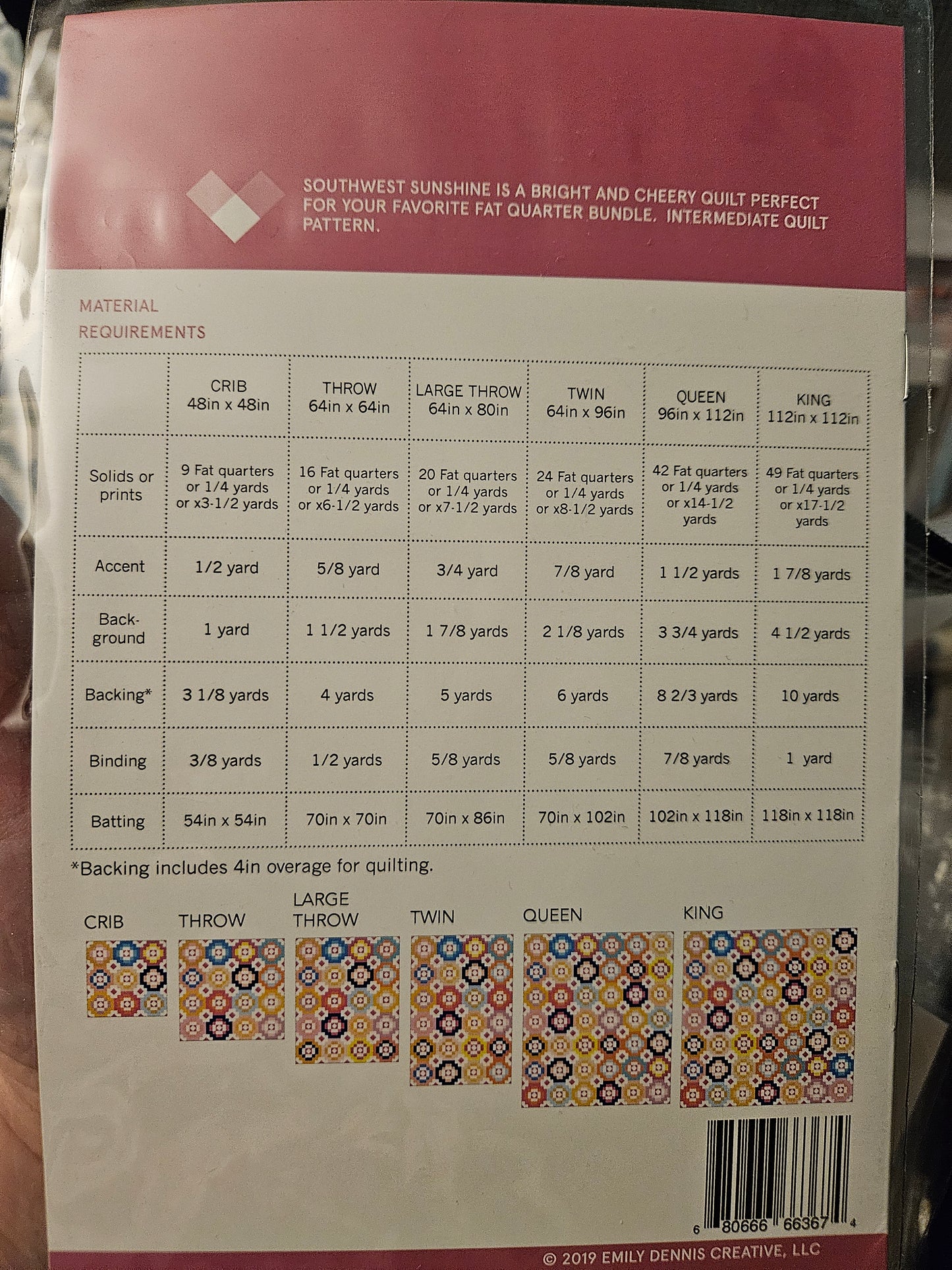 Southwest Sunshine quilt pattern