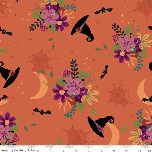 Little Witch Main Pumpkin fabric from the bolt, Riley Blake Designs, C14560-PUMPKIN