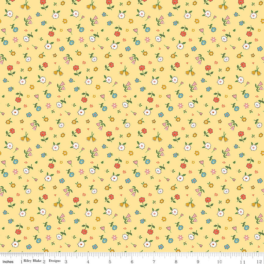 Cotton Nook Pretty Sunshine, sold in 1/2 yard increments; cut continuous, C17974-SUNSHINE