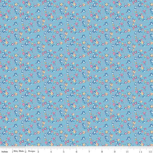 Dear Sweetheats Apron Grid Blue, C18091-BLUE