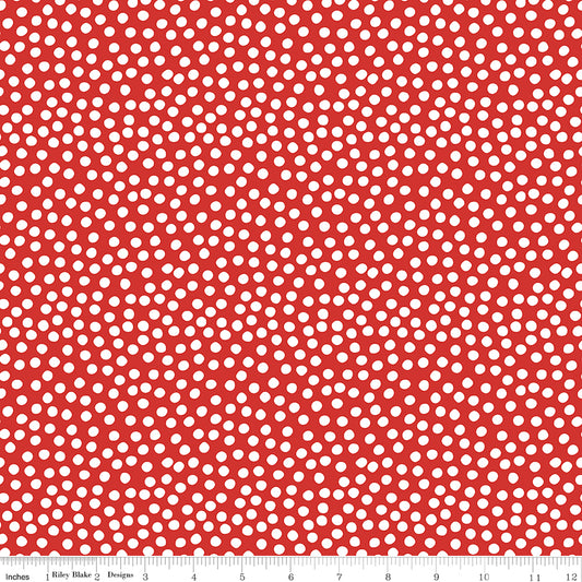 Dear Sweethearts Scramble Dots Red, sold in 1/2 yard increments, cut continuous, C18096-RED