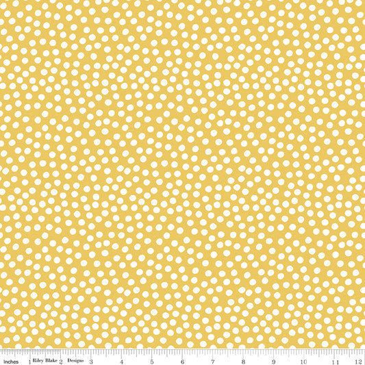 Dear Sweethearts Scramble Dots Yellow, sold in 1/2 yard increments, cut continuous, C18096-YELLOW