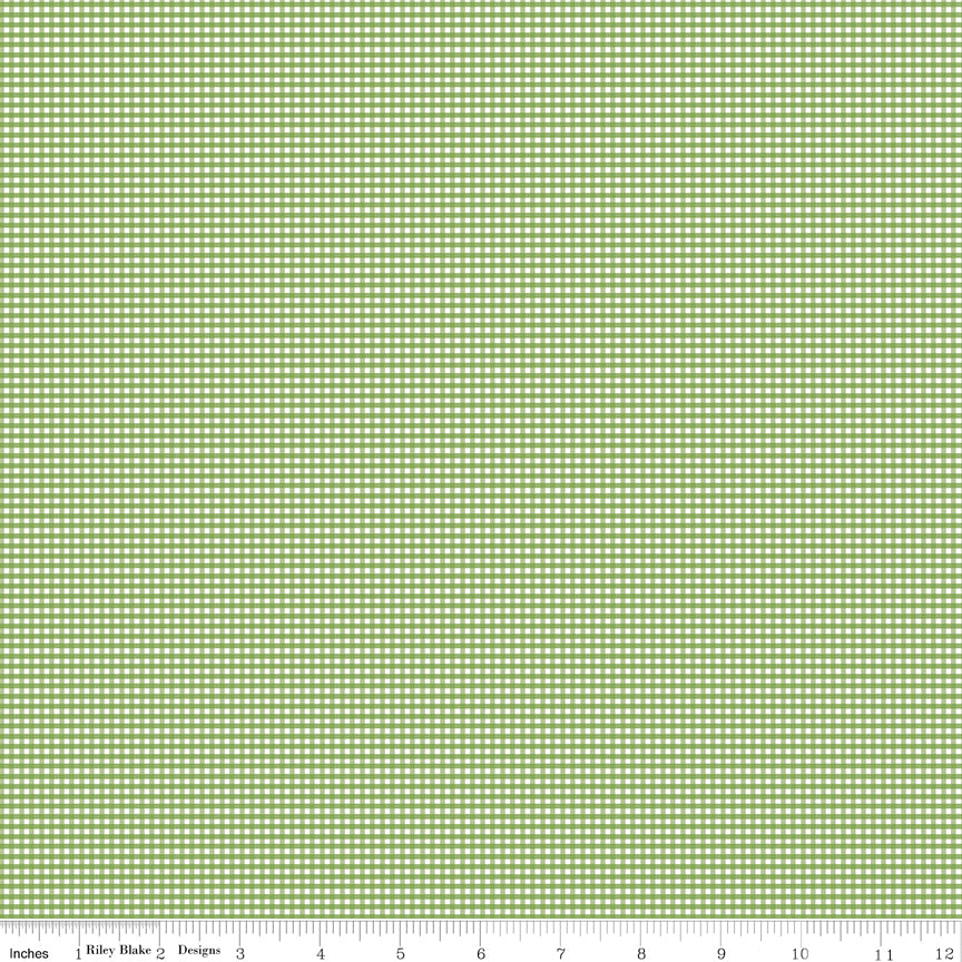 Micro Gingham Green, fabric from the bolt, Riley Blake Designs, C455-GREEN