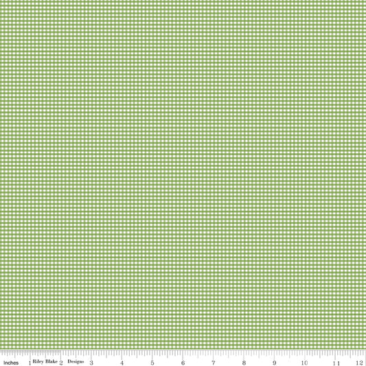 Micro Gingham Green, fabric from the bolt, Riley Blake Designs, C455-GREEN