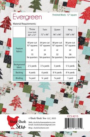 Evergreen quilt pattern by Cluck Cluck Sew # CCS215 - not a download