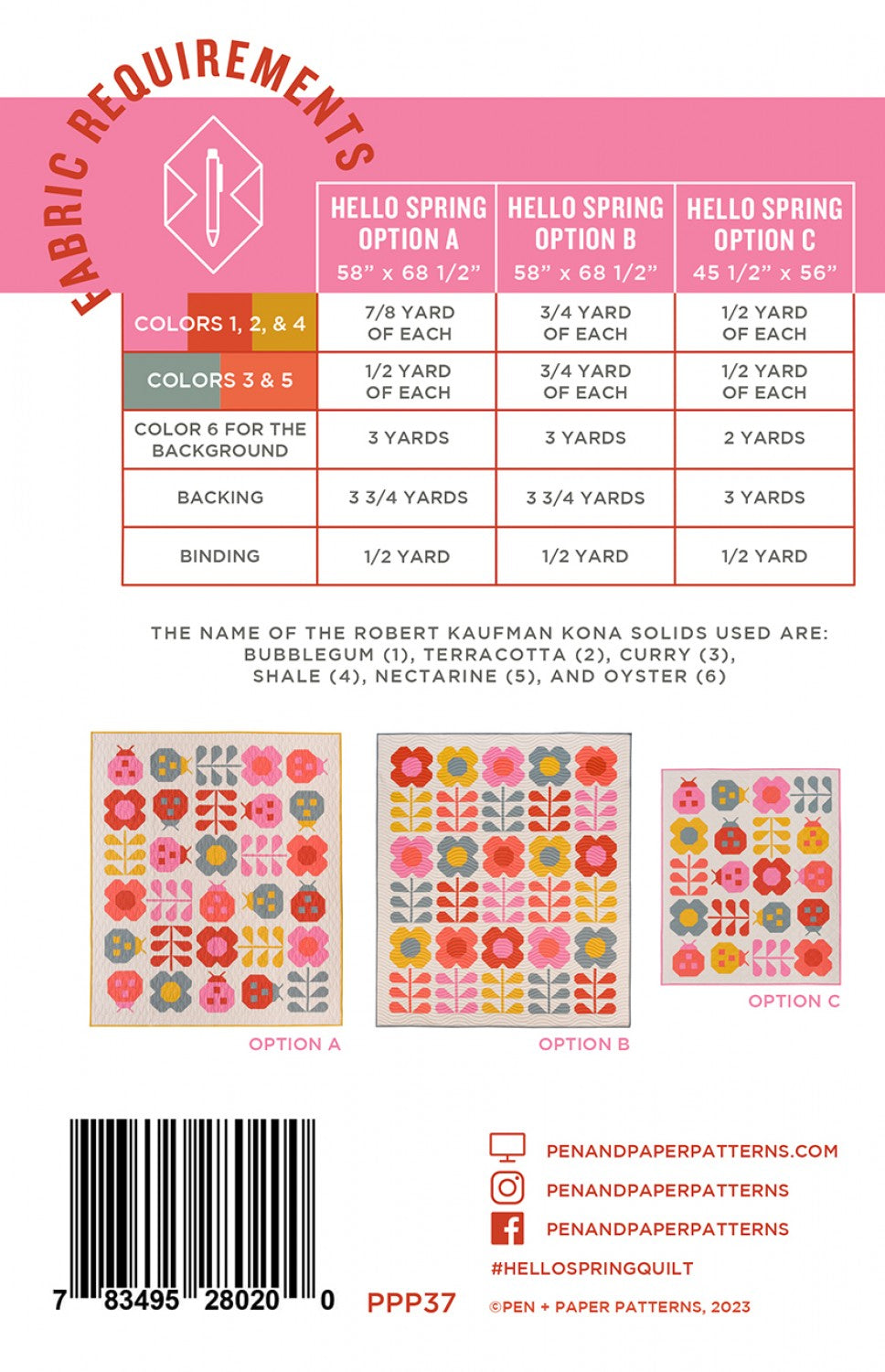 Hello Spring quilt pattern by Pen + Paper Patterns - not a download