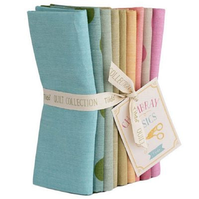 Tilda Seasonal Chambray Basics SPRING Hues - Fat Quarter Bundle 9 fabrics