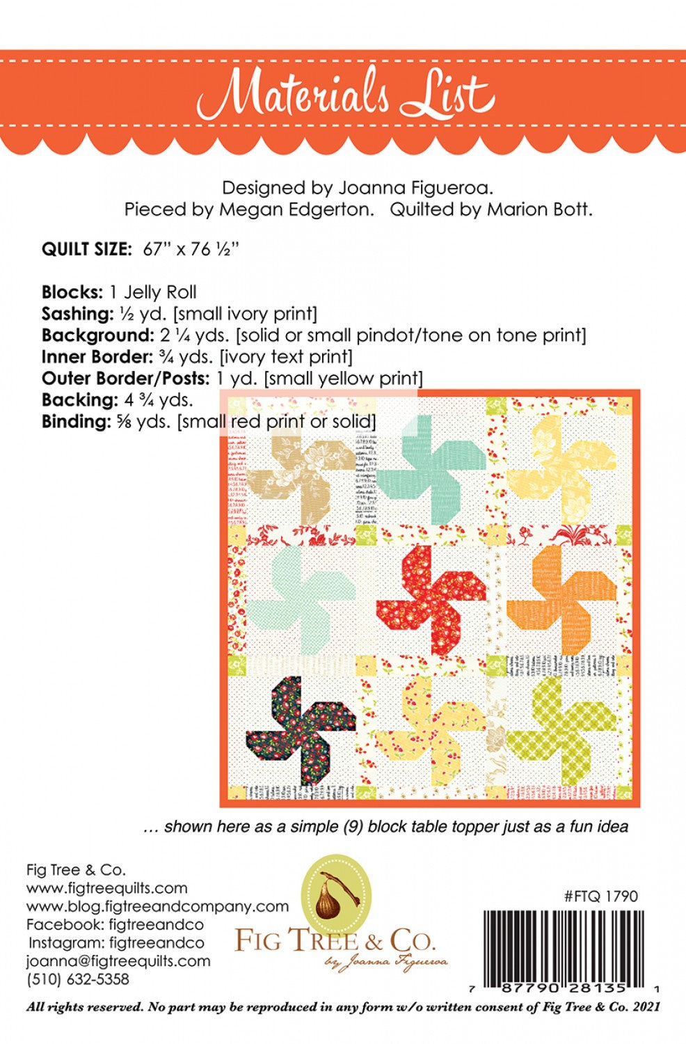 Jelly & Figs quilt pattern by Fig Tree & Co. - not  a download