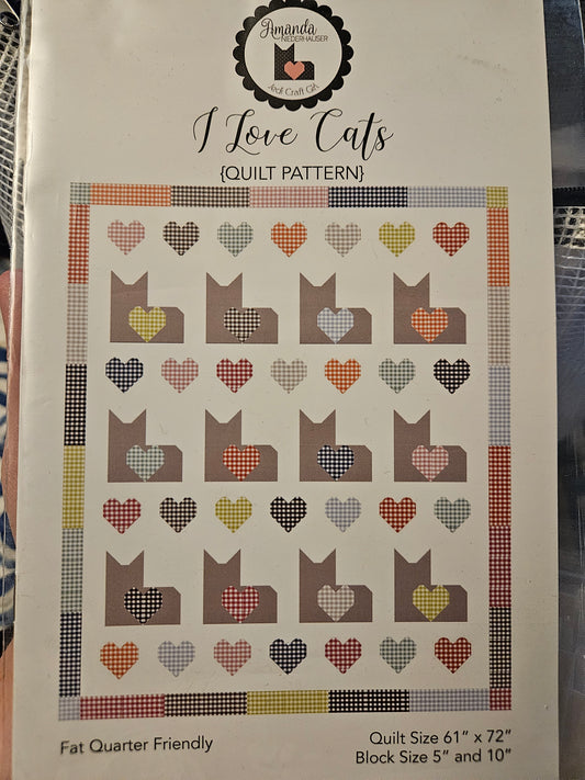 I Love Cats quilt pattern