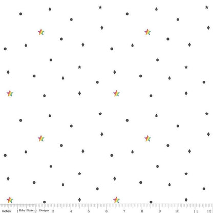 Hush Hush Rainbow Scatter from Riley Blake Designs  - Sold in half-yard increments - Increments will be cut continuous -Refer to description