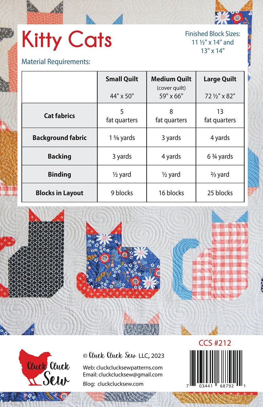 Kitty Cats quilt pattern By: Allison Harris from Cluck Cluck Sew  - not a download